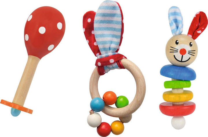 Eichhorn 100017045 - Baby Starter/Geschenke Set mit Maraca, Greifling mit Sound und Greifling mit Ha