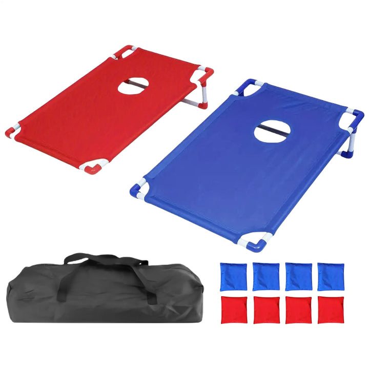 Cornhole Board Set, Portable Bag Toss Game for Kids and Adults, 56 x 50 cm Folding Boards with 6 Bea