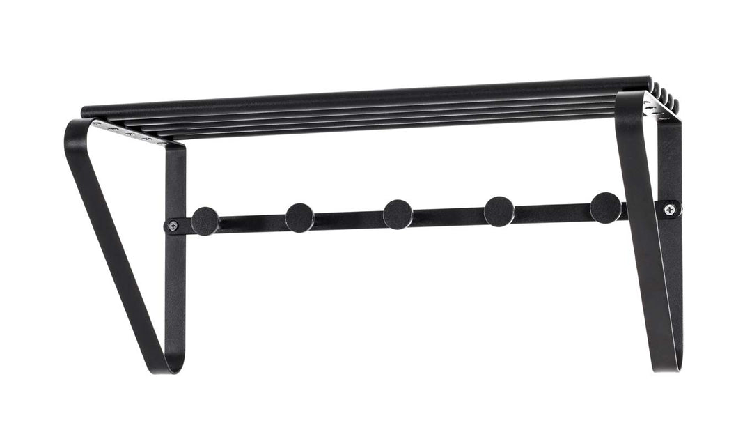 HAKU Möbel Wandgarderobe, Metall, schwarz, B 45 x T 18 x H 20 cm, Schwarz
