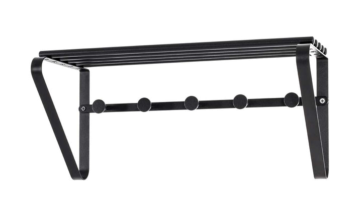 HAKU Möbel Wandgarderobe, Metall, schwarz, B 45 x T 18 x H 20 cm, Schwarz