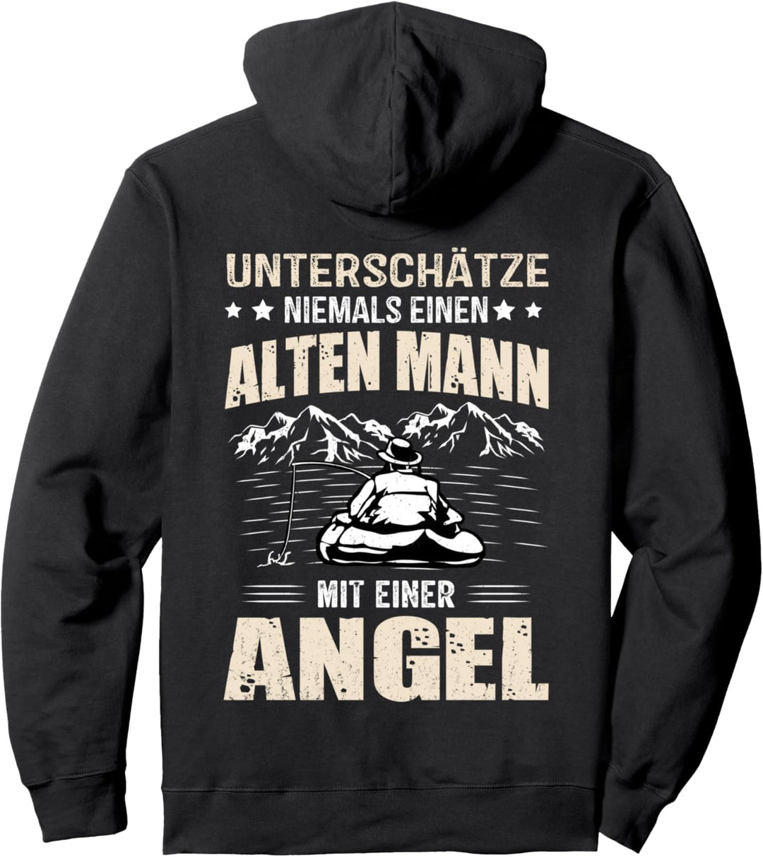 Lustiger Angler Spruch Alter Mann Mit Angel Angeln Geschenk Pullover Hoodie