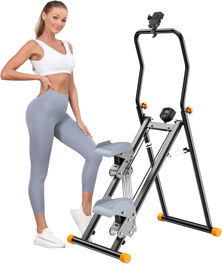 Steppmaschine für Muskelaufbau und Ausdauertraining, verstellbar, Schwarz