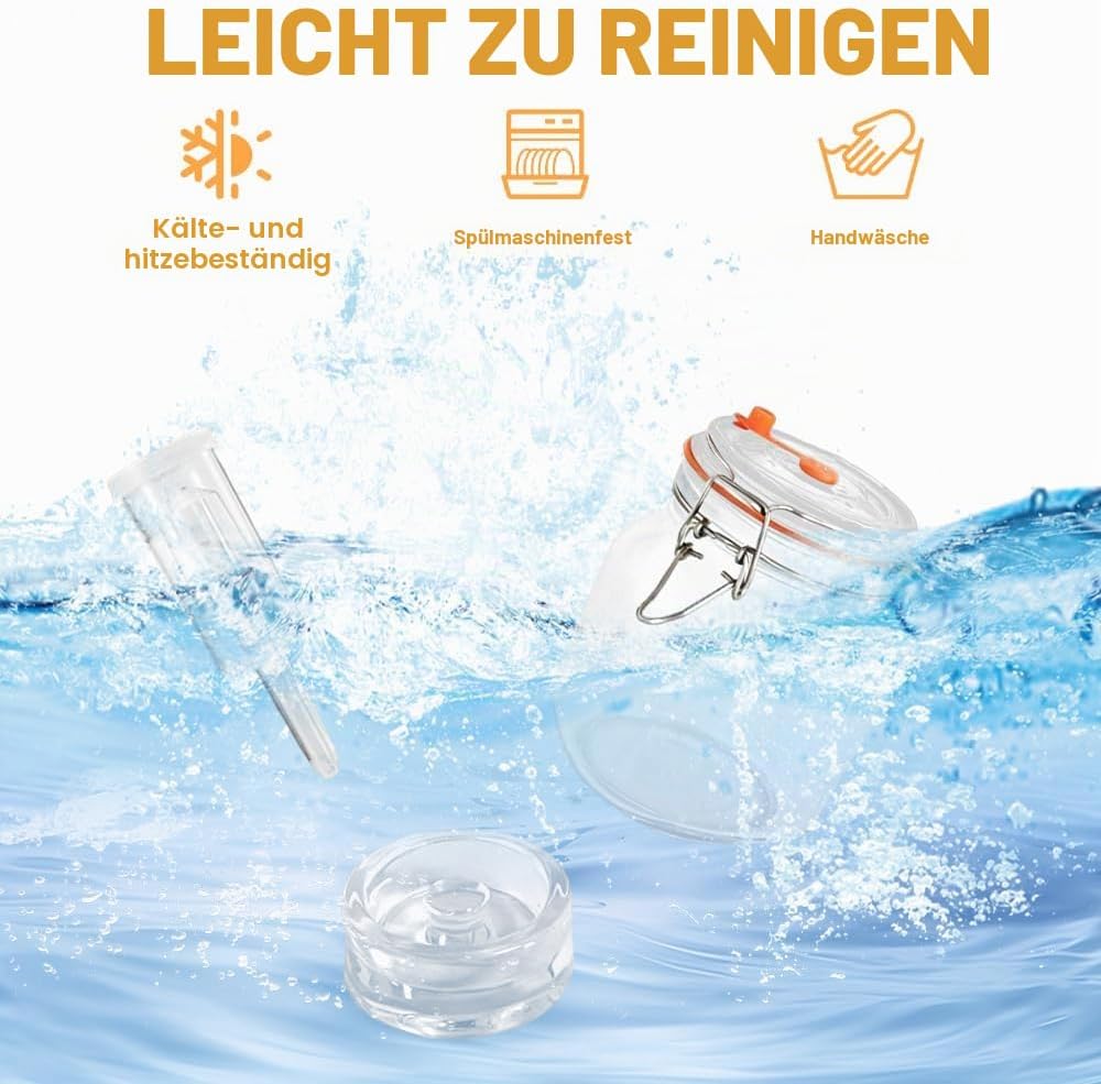 NAVESO 1L Fermentierglas Set, Fermentationsglas mit Gewicht, Gärglas mit Luftschleuse, Fermentierglä