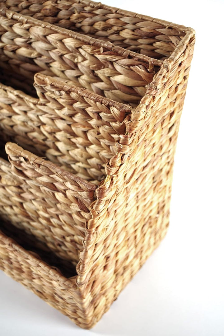 Kobolo Zeitungsständer Zeitungskorb aus Wasserhyazinthe - 40x25x41 cm Braun