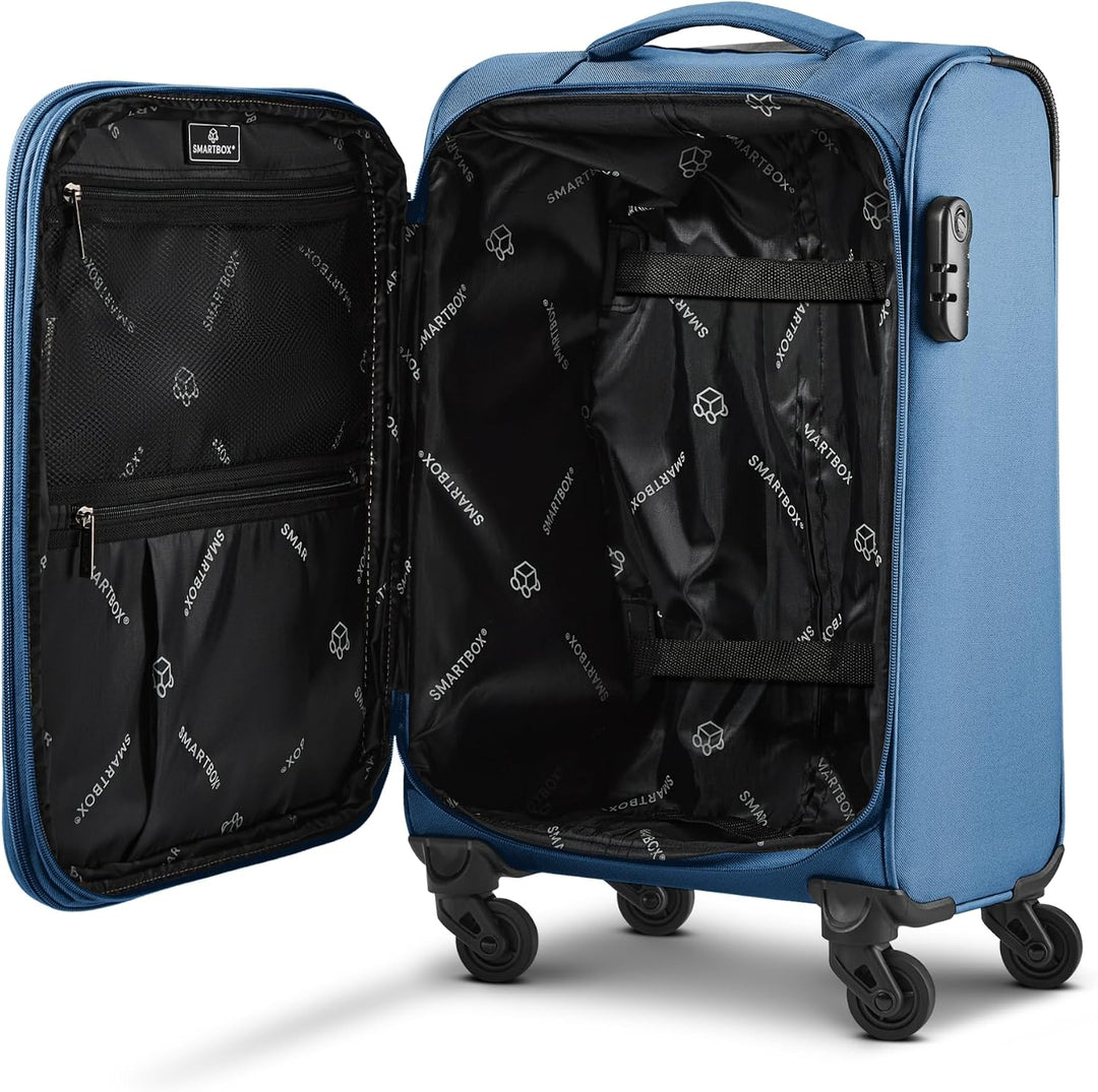 Smartbox Weichgepäck Kabinen-Koffer für Damen &amp; Herren | Kleiner Cabin-Trolley 36 x 23 x 55 cm | 4 R