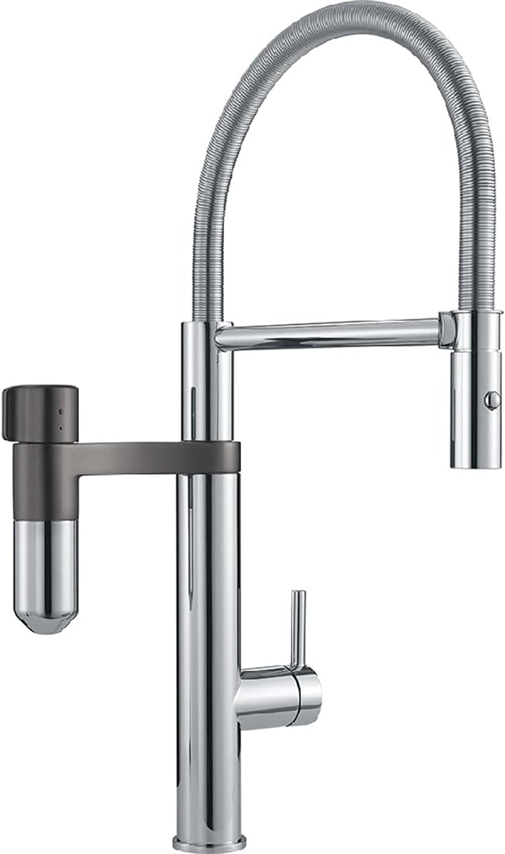 Franke VITAL SEMI-PRO 120.0551.219 Spültischarmatur, Chrom/schwarz, Chrom/Schwarz