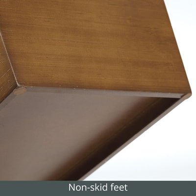 mDesign praktischer Mülleimer Küche – stilvoller Abfalleimer aus Holzfaser in Bambus-Optik – kompakt