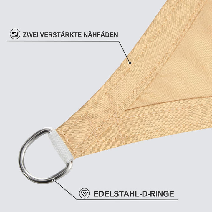 Sunnylaxx 3x3m Sonnensegel Quadrat, Wasserdicht Sonnenschutz Sunsegel Color Sand, 95% UV-Schutz,für