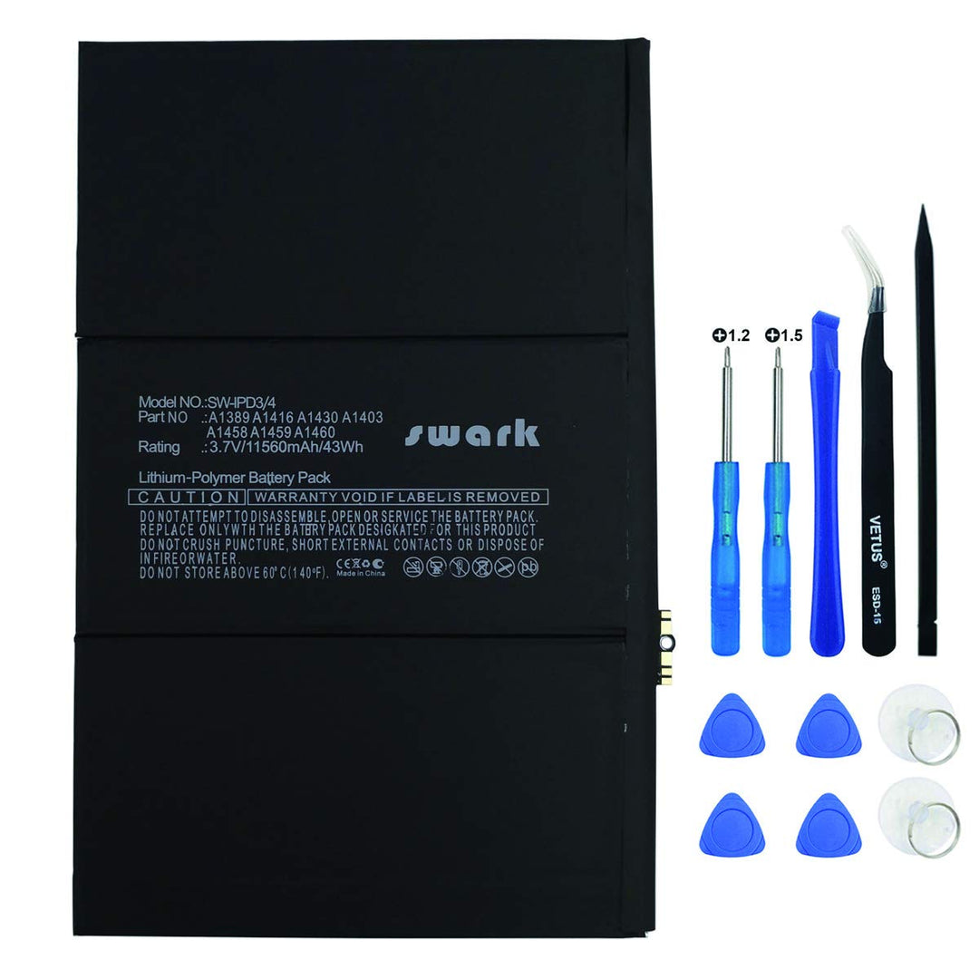 Swark A1389 Akku Kompatibel mit Apple iPad 3 3rd 4 4th A1389 A1416 A1430 A1403 A1458 A1459 A1460 616