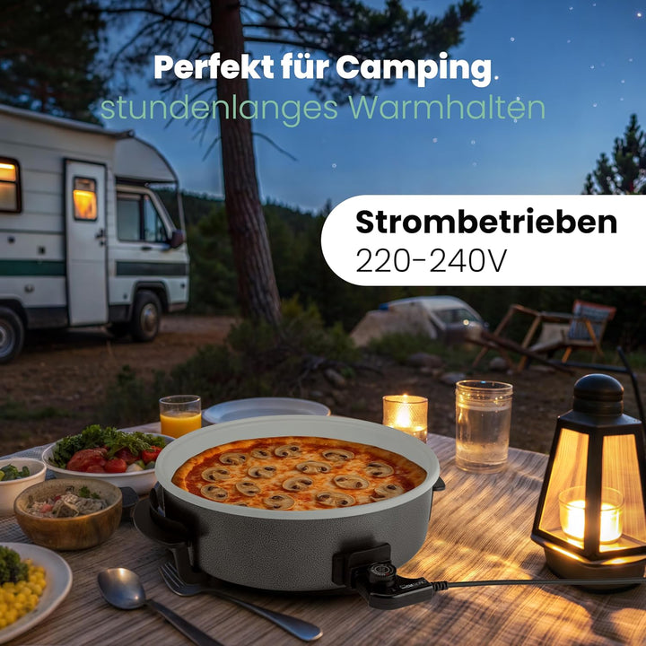Clatronic® Partypfanne | Multifunktionspfanne zum Kochen, Braten und mehr | Keramikbeschichteter Brä