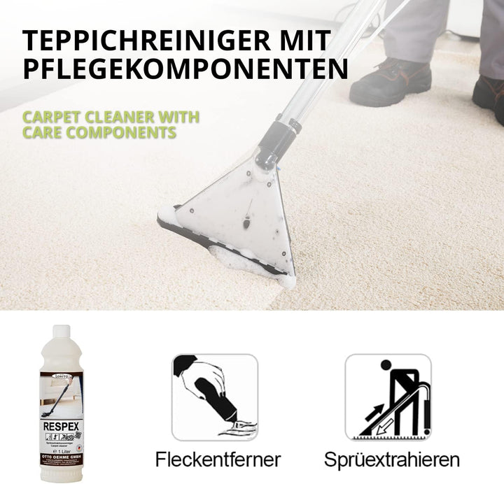 Lorito Teppichreiniger Respex 265 3 x 1 Liter, geeignet für Dampfreiniger und Sprühextraktionsgeräte