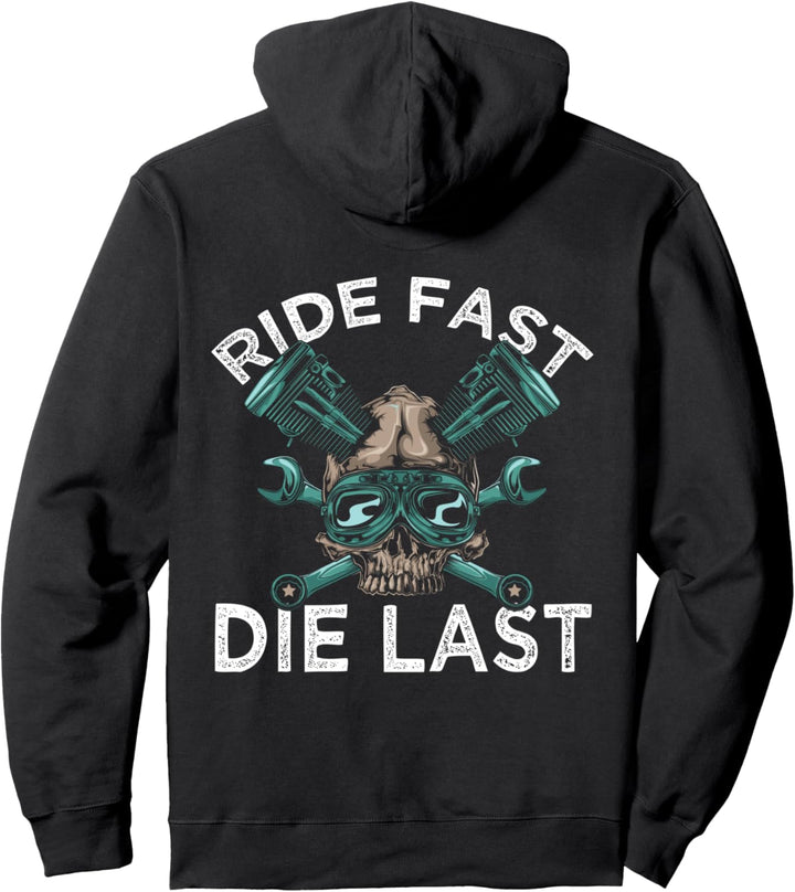 Backprint Ride fast die last Pullover Hoodie