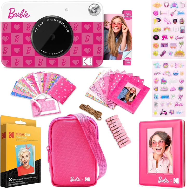 Kodak x Barbie Printomatic Sofortbildkamera – Geschenk-Bundle: Iconic Style + Barbie Kameratasche, F