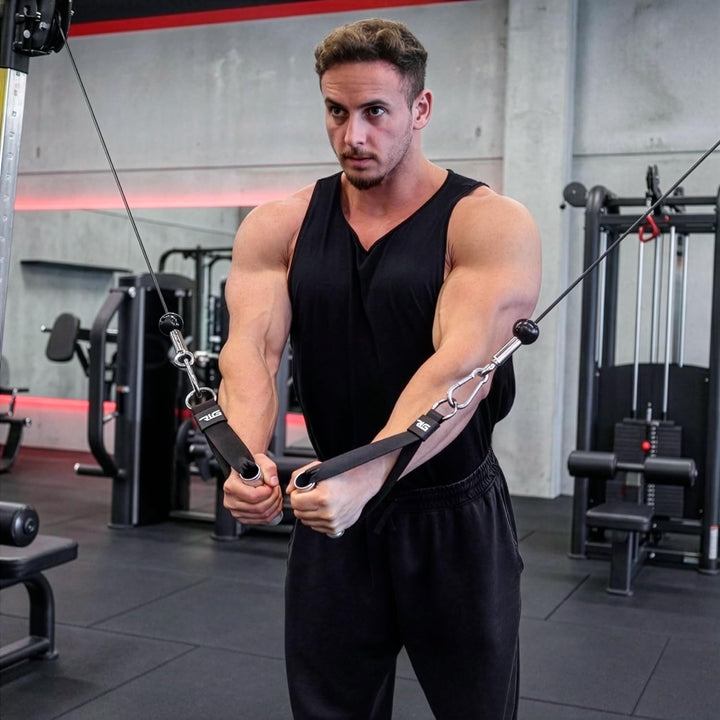 Einseitige Griffe für Riemenscheiben im Fitnessstudio mit Aluminiumgriff – Packung mit einfachen Gri