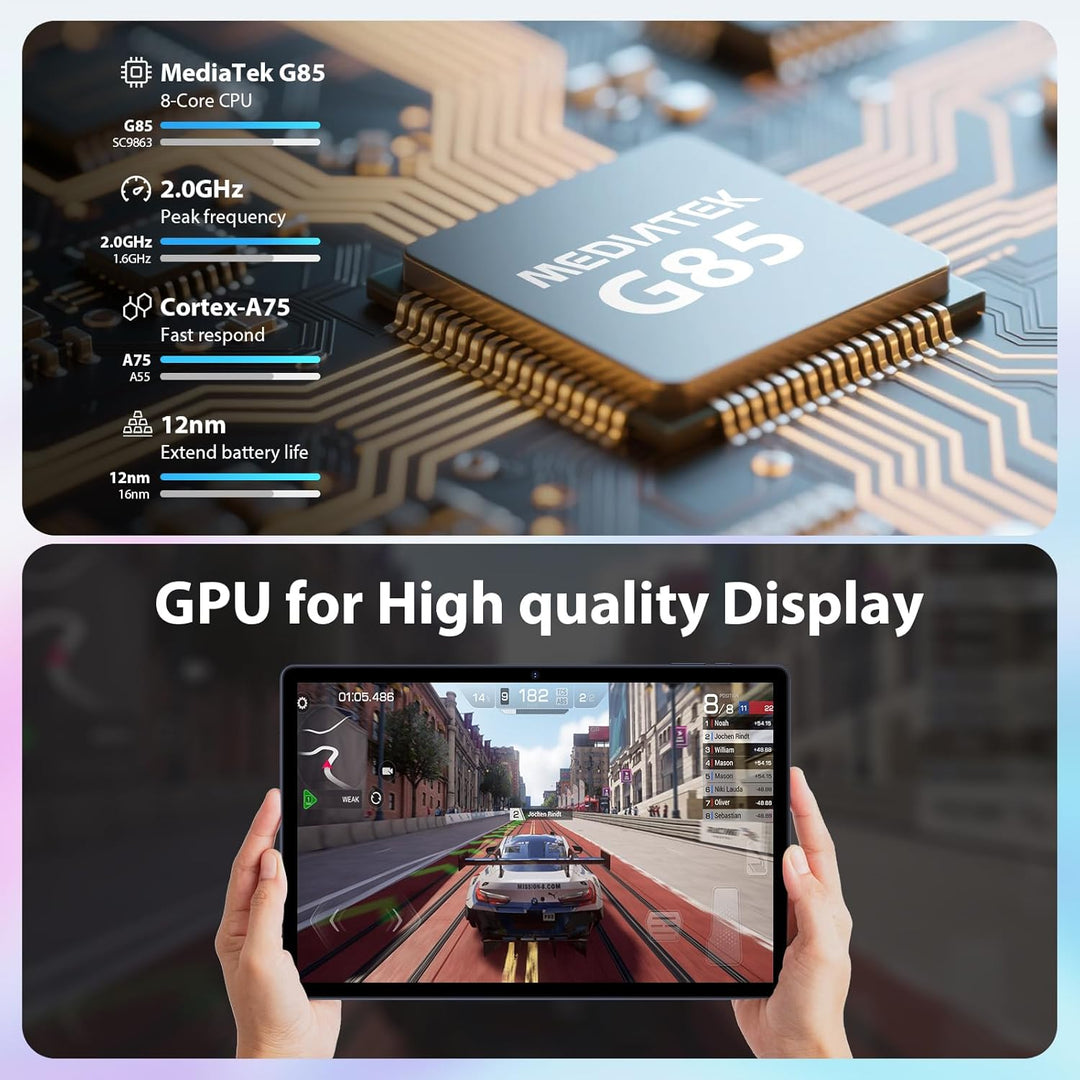 2,5K Android 15 Tablet 14 Zoll, 4G LTE/5G WLAN, 2240x1400FHD, 36GB RAM+512GB ROM (2TB erweiterbar),