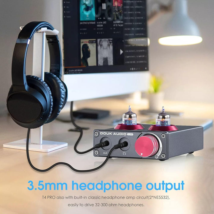 Phono-Vorverstärker,Douk Audio T4 PRO Mini Valve Tube MM Phono Verstärker GE5654 Röhrenvorverstärker