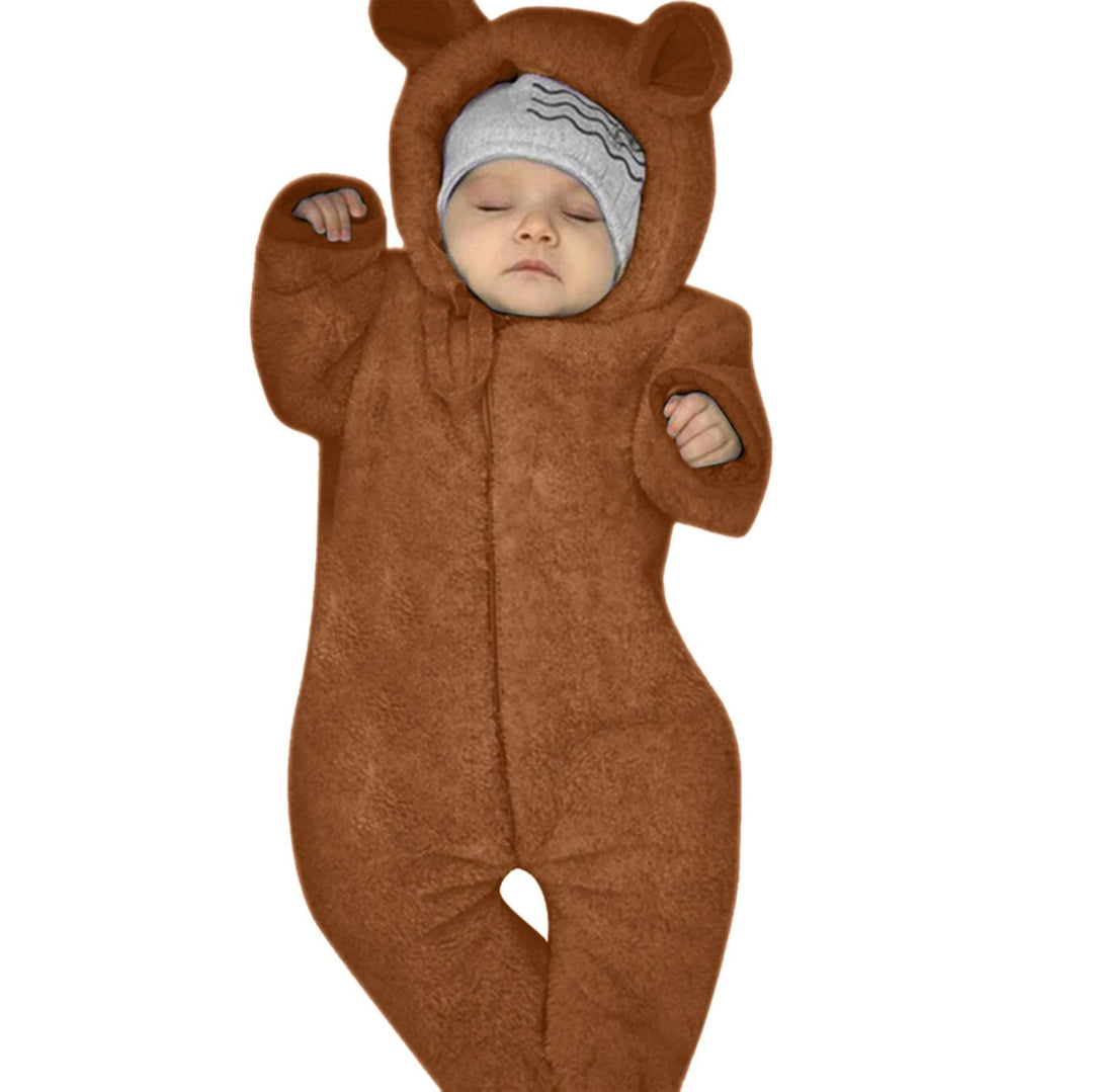 Ohrenfüssiger Säuglingsoverall mit Kapuze Mädchen Babymantel Strampler Jungen Fleece Jungen Strample