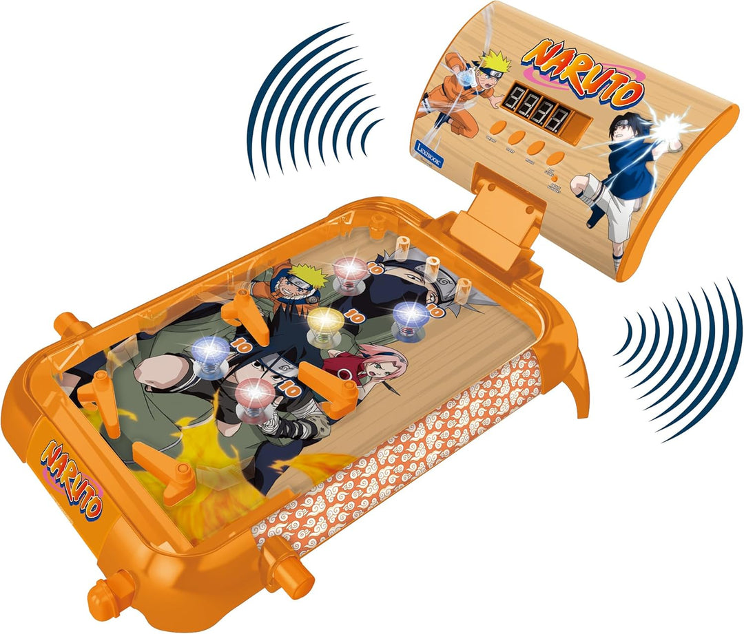 Lexibook, Naruto, Elektronischer Tischflipper, Action- und Reflexspiel für Kinder und Familien, LCD-