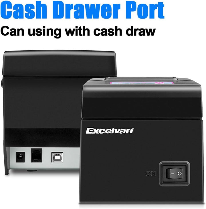 Excelvan E58 - Bluetooth Thermodrucker für Quittungen und Tickets (58 mm, Android, iOS, Windows, Lin