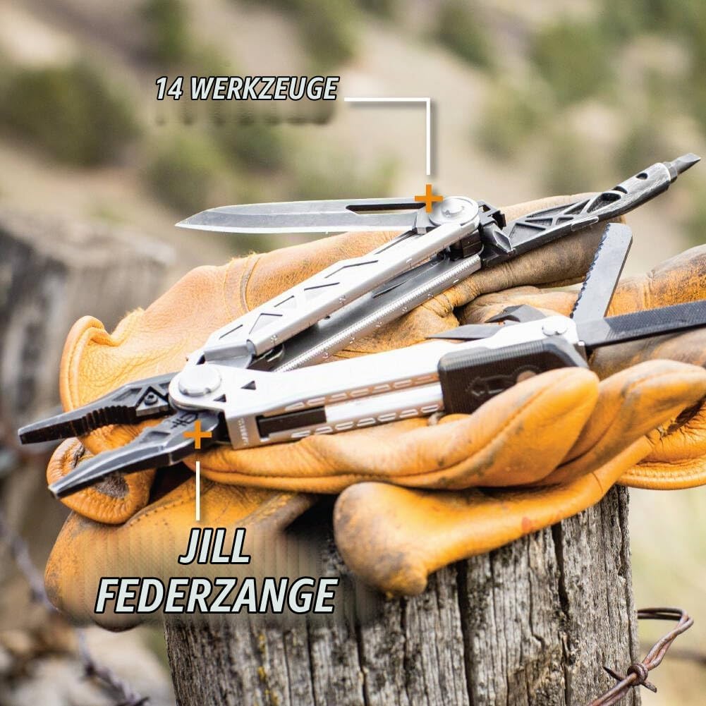 Gerber Multifunktionswerkzeug mit Taschenclip, Einhandöffnung, 14 Funktionen und Nylon-Scheide, Cent