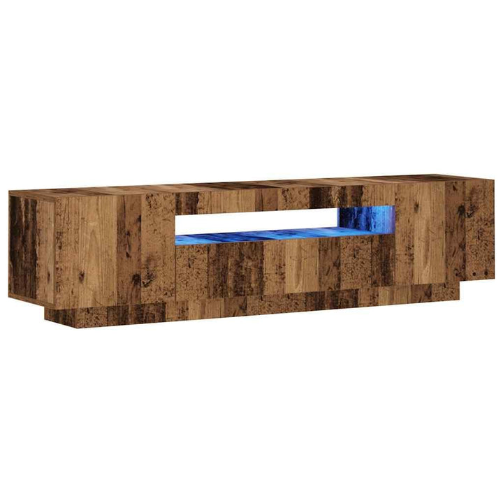 vidaXL TV-Schrank mit LED-Leuchten Altholz-Optik 160x35x40 cm, TV-Möbel, TV-Board, Fernsehtisch, TV-