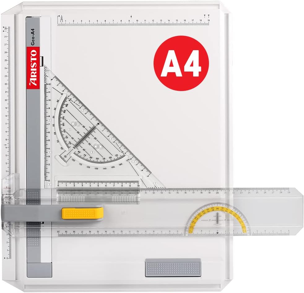 Aristo AR70442 Geo-Board Zeichenplatte (Format: A4, schlagfester Kunststoff, inkl. Schnellzeichendre