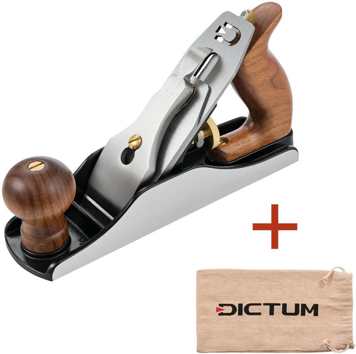 DICTUM® Hobel Nr. 4 | SK4 Eisen Schlichthobel | Holzhobel Handhobel mit 45°-Schnittwinkel | 50 mm Kl