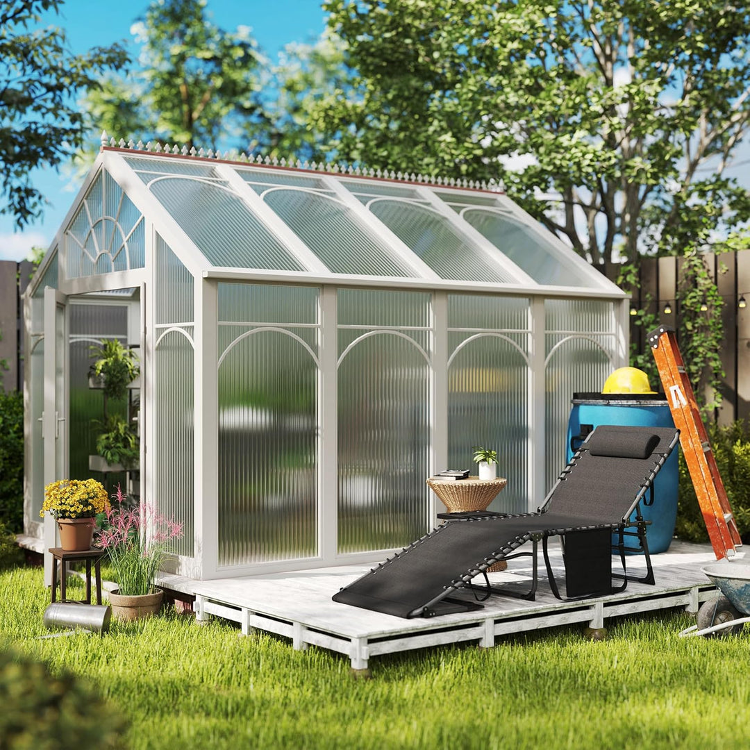 Outsunny Sonnenliege klappbar Gartenliege mit Kopfkissen, Liegestuhl mit 5-Fach verstellbare Rückenl