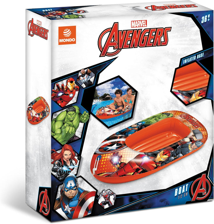 Mondo Toys – Marvel Avengers Big Boot – aufblasbares Schlauchboot 112 cm mit weicher Basis – 16946