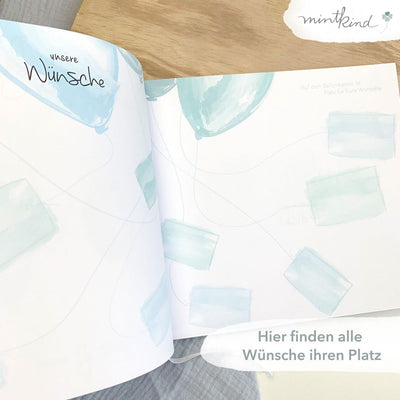 mintkind® Gästebuch "Meine Babyparty" Blau I Babyparty Geschenk Junge & Mädchen I Baby Shower & Baby