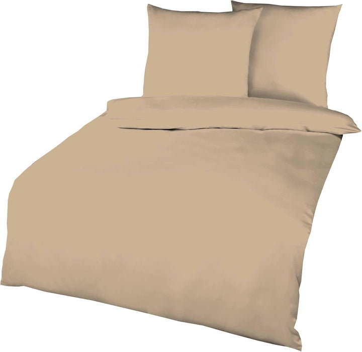 Kaeppel Biber Bettwäsche Uni Gelb Sand Lind Hellblau Terra Weiss Rot Anthrazit Leinen Silber Einfarb