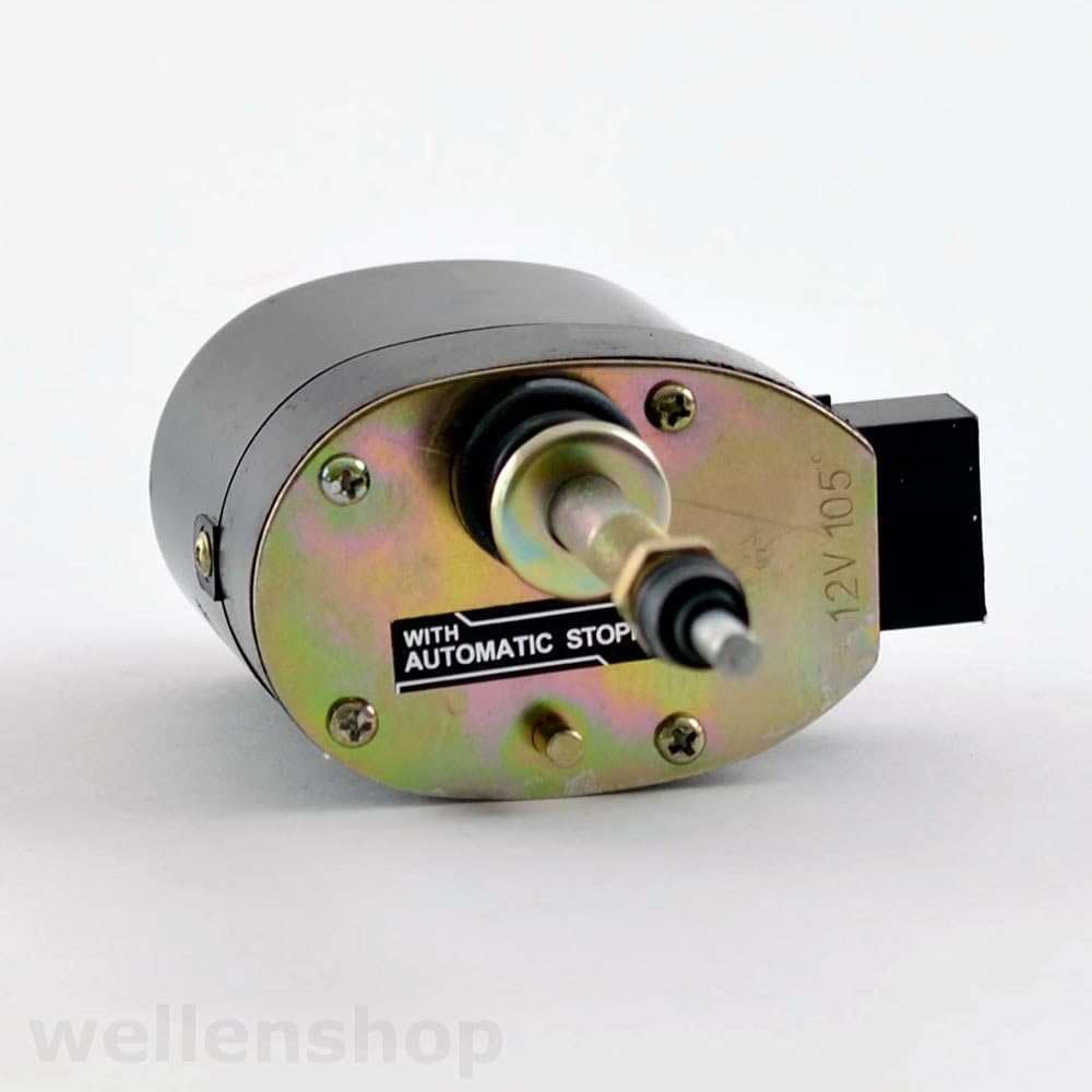 wellenshop 12 Volt Scheibenwischermotor mit ON/Off Schalter, Edelstahl Scheiben-Wischerarm ausziehba