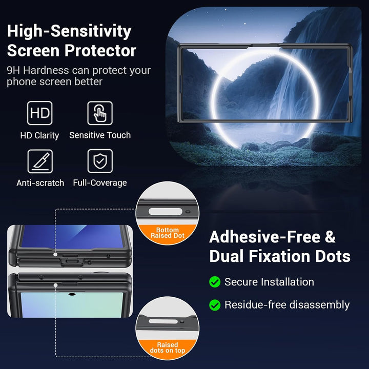 für Samsung Galaxy Z Fold 7 Transparente Hülle: Kompatibel mit MagSafe, TPU Stossfest Scharnierschut