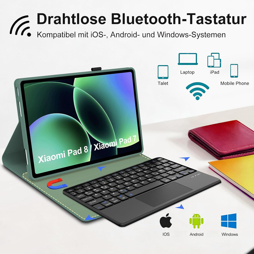 Für Xiaomi Pad 8/8 Pro und Xiaomi Pad 7/7 Pro 11.2 Zoll Hülle Tastatur | Mit Trackpad Magnetisch Abn