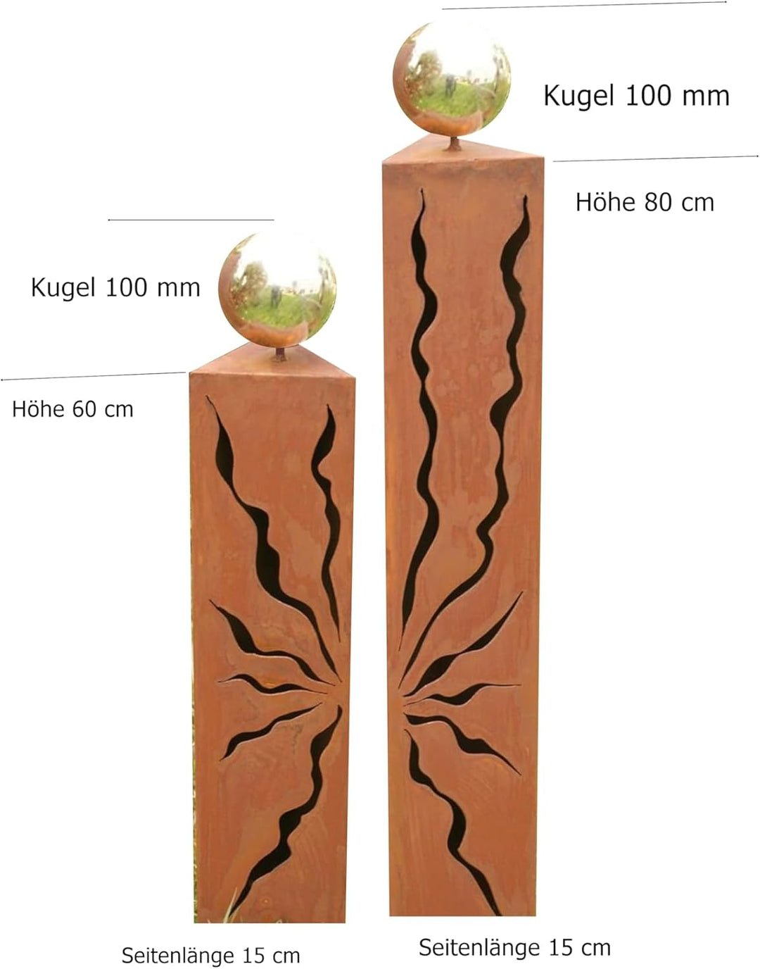 Rostsäulen Gartendeko Dreiecke Säulen