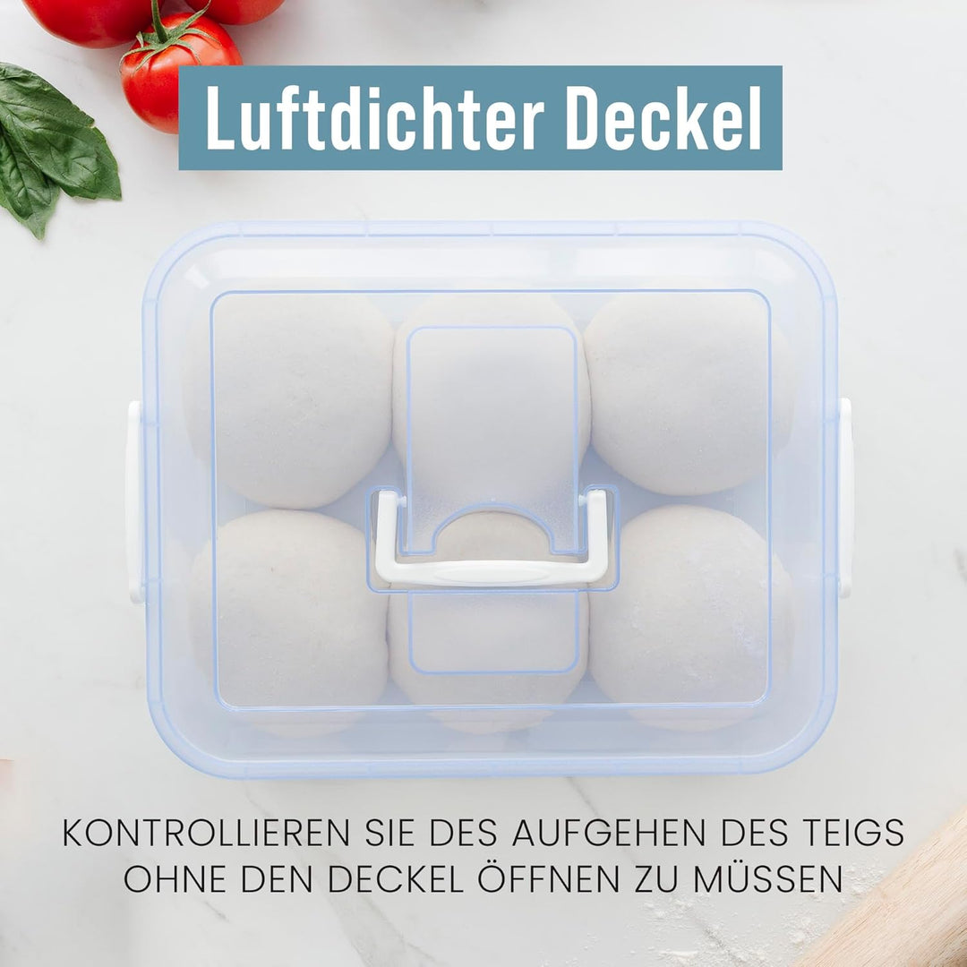 Chef Pomodoro Pizzaballenbox – Pizza Box – Pizzaballenbox mit Deckel – Pizzabox – Pizzateigbehälter