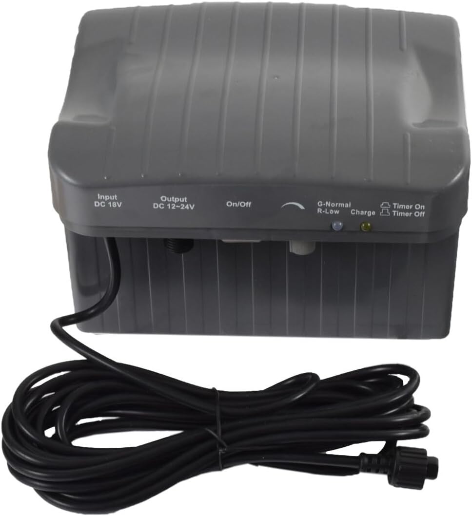Agora-Tec® 20W-BL-Li Beleuchtete Solar Teichpumpe 20 Watt monokristallin mit Lithium-Fe Akku und 6 F