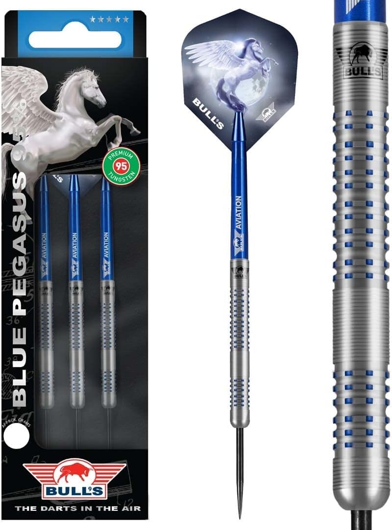 Bull's NL Steel Darts Blue Pegasus 95% Tungsten Steeltip Darts Steeldart 23 Gr, 23 Gr
