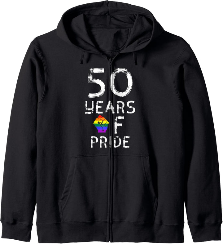 50 years of pride LGBT Shirt für den CSD Regenbogen Faust Kapuzenjacke