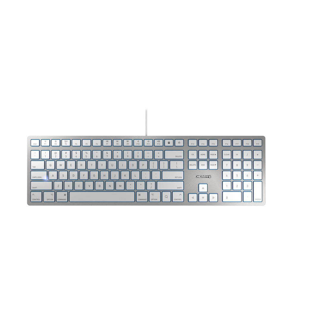 CHERRY KC6000 Slim for MAC - Corded Keyboard - USB - Silver (US-International), KC 6000 SLIM weiss-s