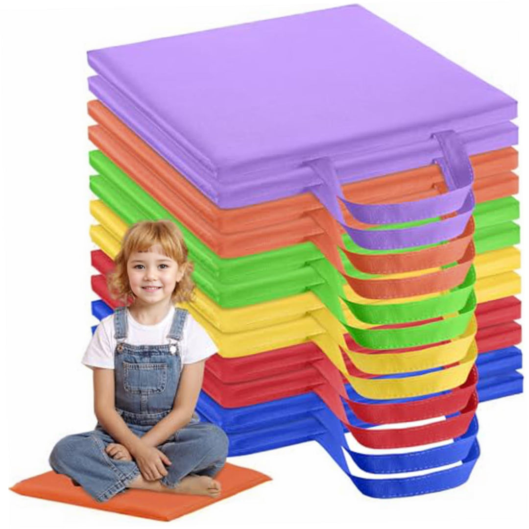 NASSMOSSE Bodenkissen für Klassenzimmer, 12pcs 12 Zoll wasserdichte Flexible Sitzplätze mit Griff, 6