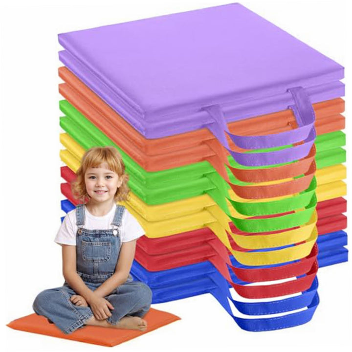 NASSMOSSE Bodenkissen für Klassenzimmer, 12pcs 12 Zoll wasserdichte Flexible Sitzplätze mit Griff, 6