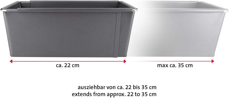 Westmark Brotbackform, ausziehbar, kaltgewalzter Stahl, Back Meister, Anthrazit, 32932270 Brot auszi