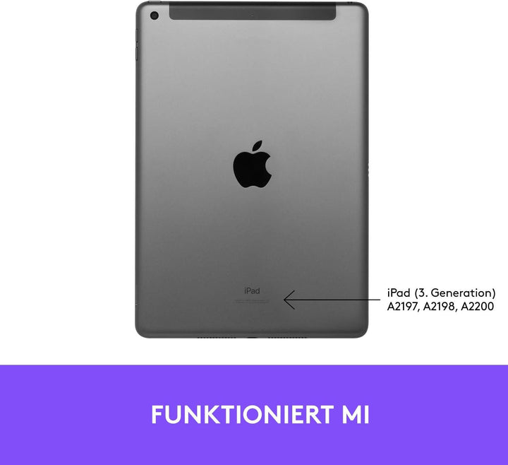 Logitech SLIM FOLIO iPad Air (3. Generation) Tastatur-Case mit integrierter kabelloser Tastatur (Mod