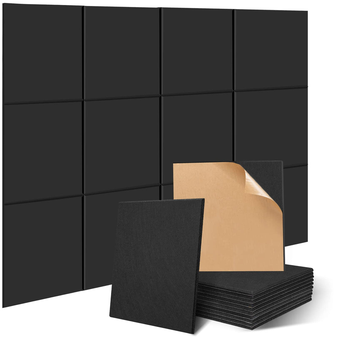 Akustikpaneele selbstklebend quadratisch 12St. JAMELO Akustikplatten aus Polyester zur Schalldämmung