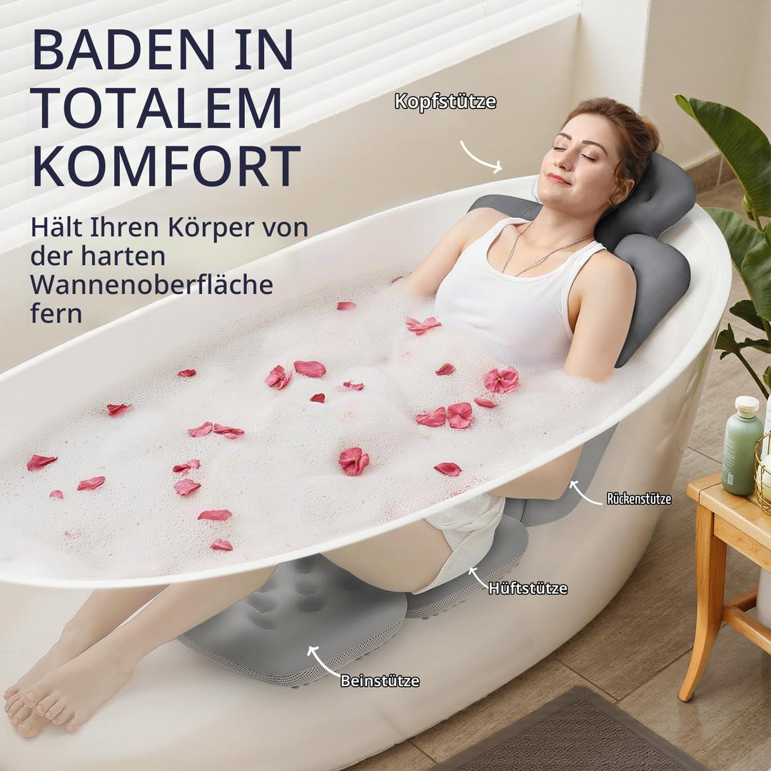 Ganzkörper-Badewannenkissen, Dickes Badekissen mit Wäschesack, luxuriöses Badewannenkissen zur Unter