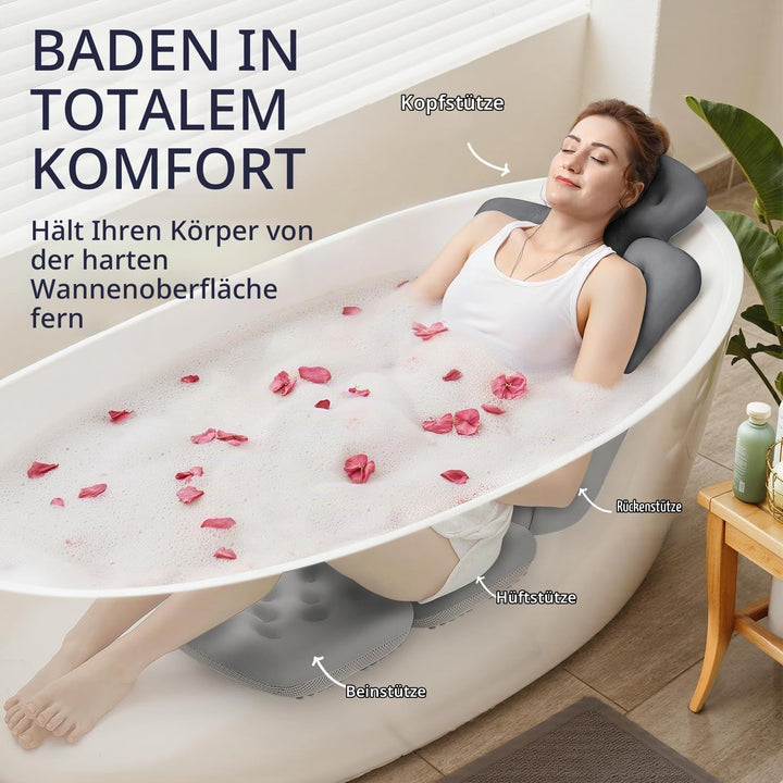 Ganzkörper-Badewannenkissen, Dickes Badekissen mit Wäschesack, luxuriöses Badewannenkissen zur Unter