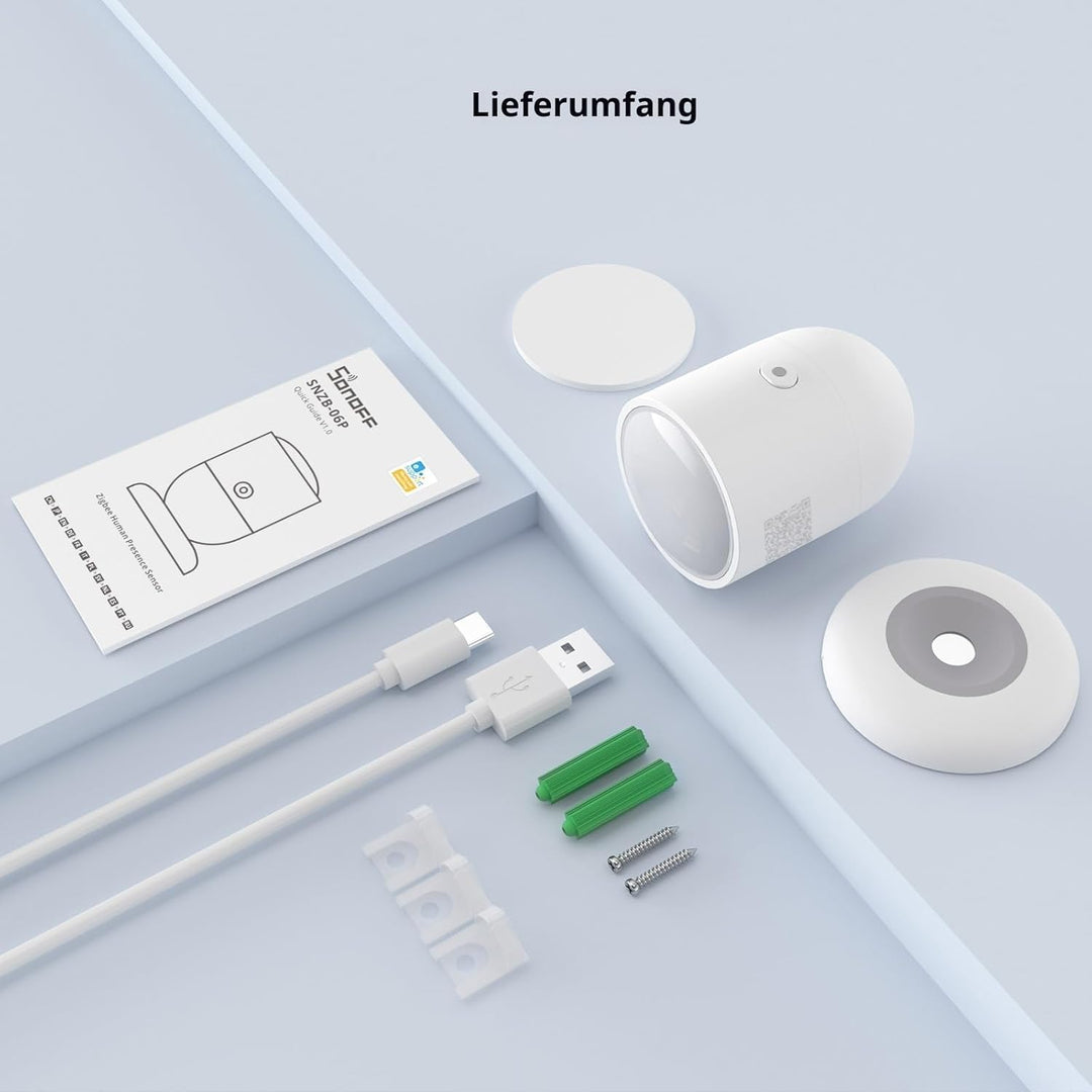 SONOFF SNZB-06P Zigbee 3.0 Menschlicher Präsenzsensor, Menschliche Präsenz Sensor Detektor,5,8 GHz M