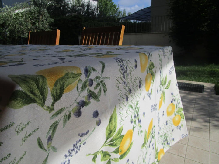 Pago Poco Quadratische Tischdecke mit Zitronenmotiv, 100% Baumwolle, alle Grössen, Made IN Italy!!!!