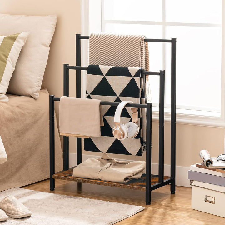 HOOBRO Handtuchständer, Handtuchhalter Freistehend für Badezimmer, Handtuchleiter stehend mit 3 stan